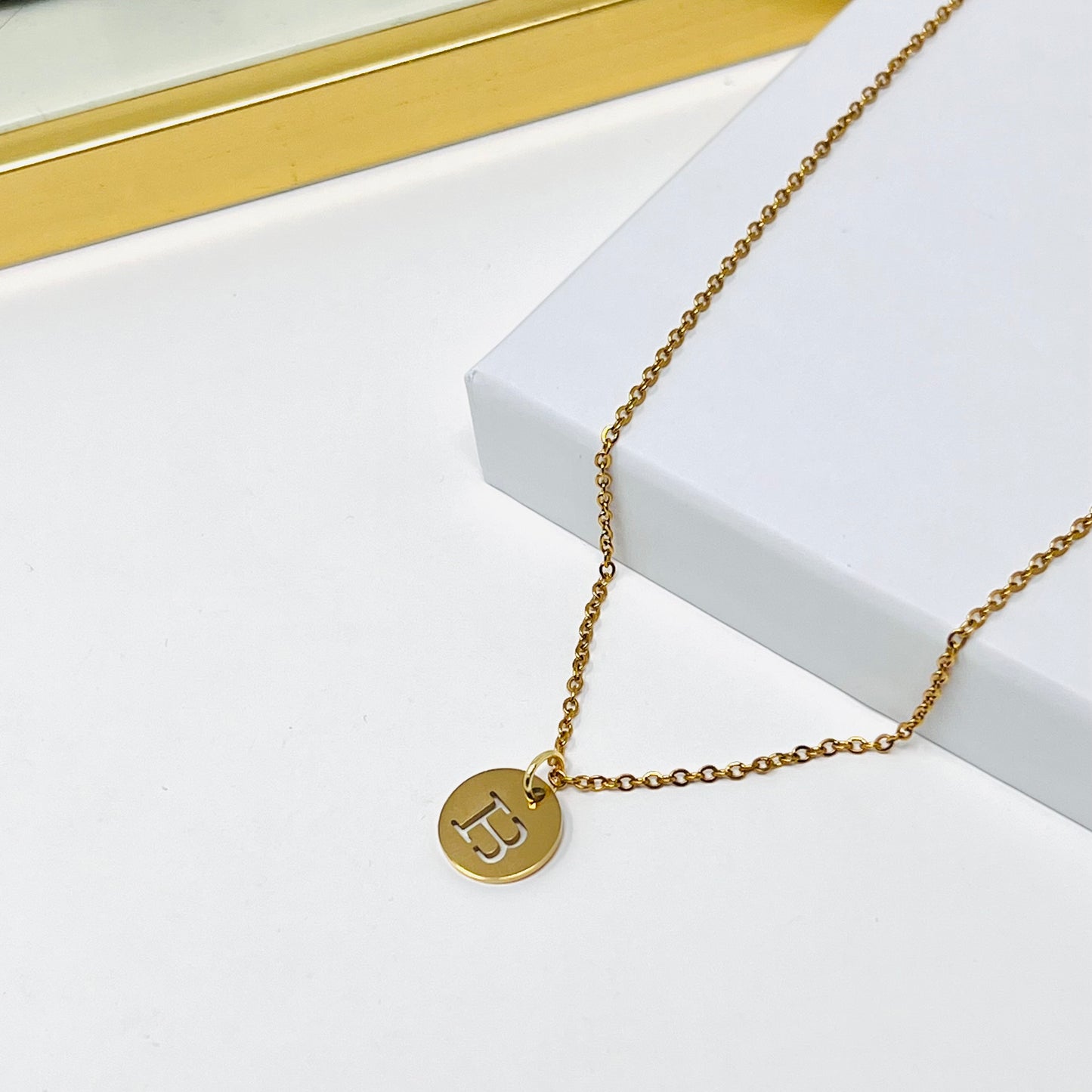 14k gold initial necklace, dainty initial necklace, gold disc necklace, personalized jewelry, best gift for her