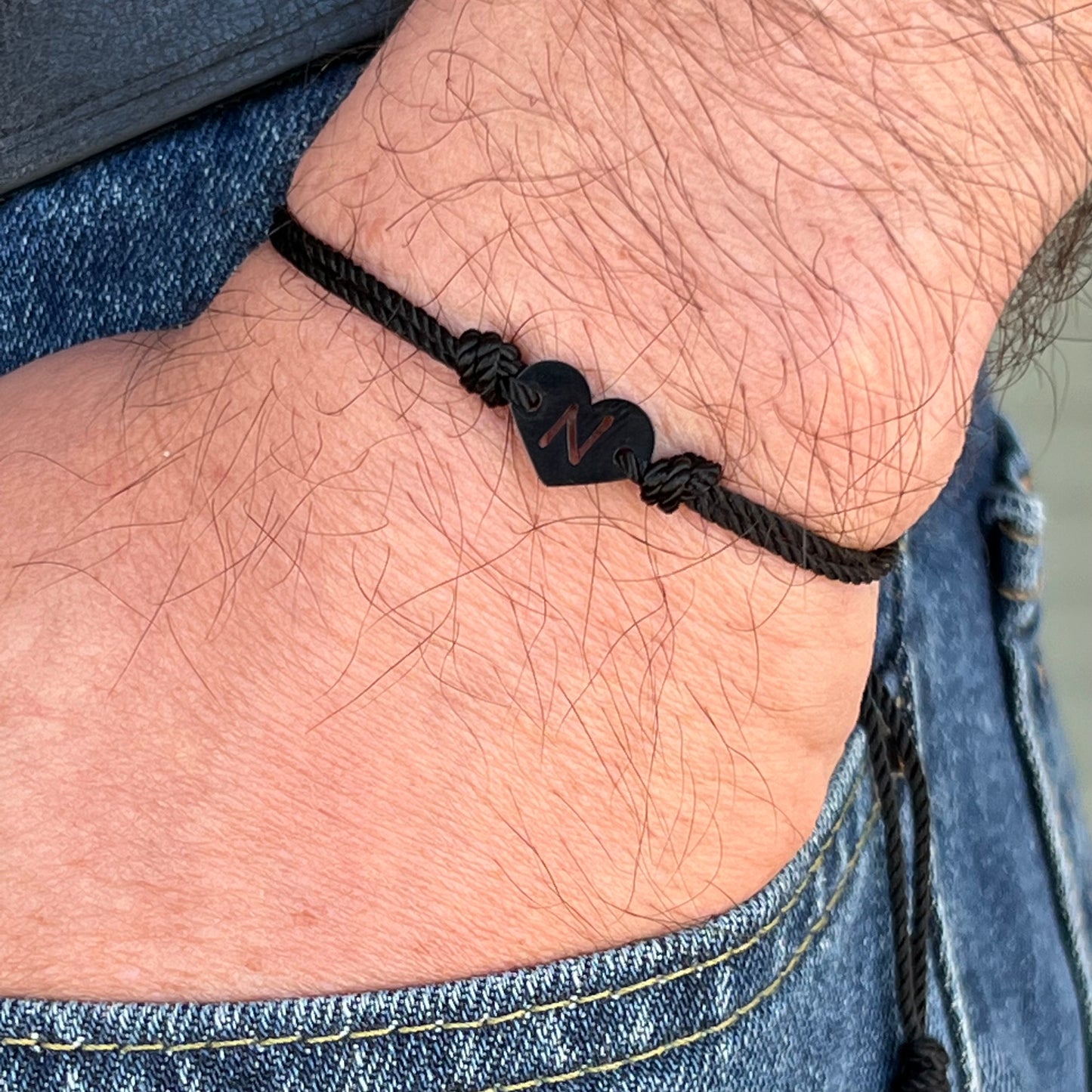 Personalized Men Bracelet, Initial heart charm Bracelet, gift for him, Gift boyfriend valentines, dad gifts, Couples gits, couples bracelet