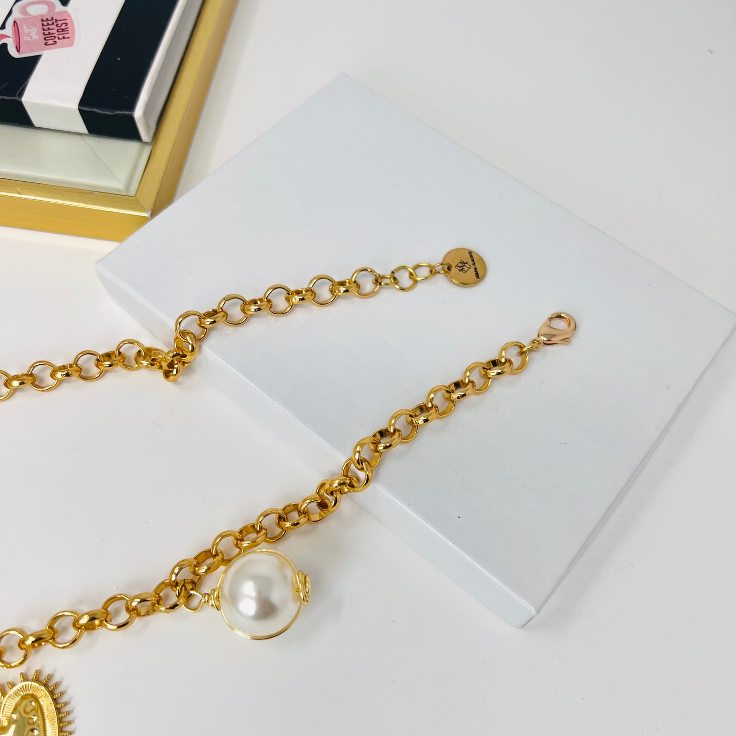 Heart Pendant Necklace, Gold Charm Necklace, Handmade Gold Plated Necklace for Women