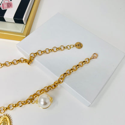 Heart Pendant Necklace, Gold Charm Necklace, Handmade Gold Plated Necklace for Women