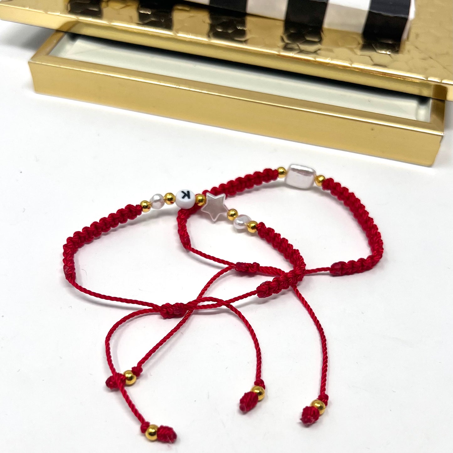 Initial bracelet, pearl bracelet, bracelet set, dainty bracelet, couples bracelet, valentines gift, gift for girlfriend, gift for mom