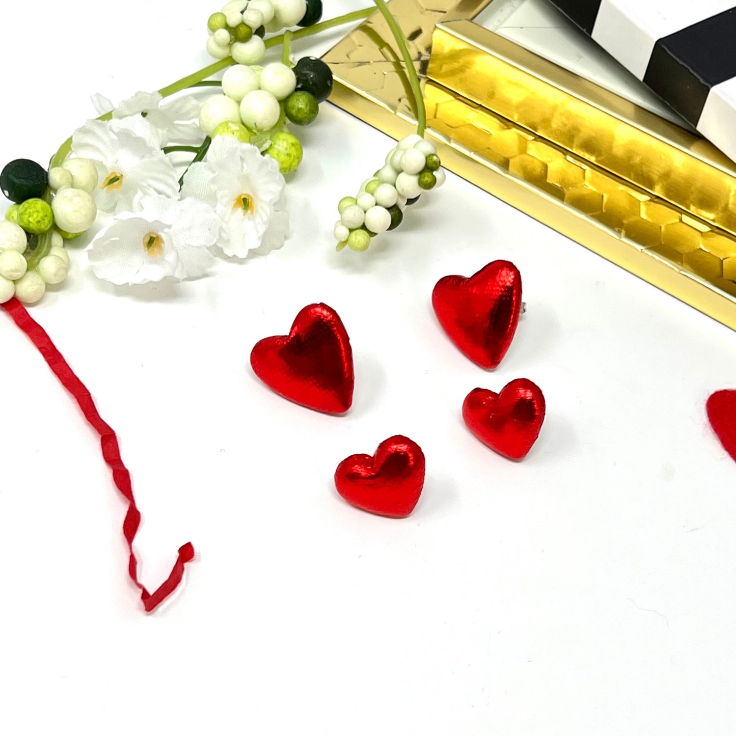 Heart Stud Earrings, Heart red post Earrings, Red Love Earrings, valentines day gift, friendship gift, girlfriend