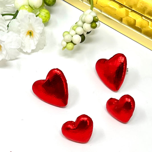 Heart Stud Earrings, Heart red post Earrings, Red Love Earrings, valentines day gift, friendship gift, girlfriend