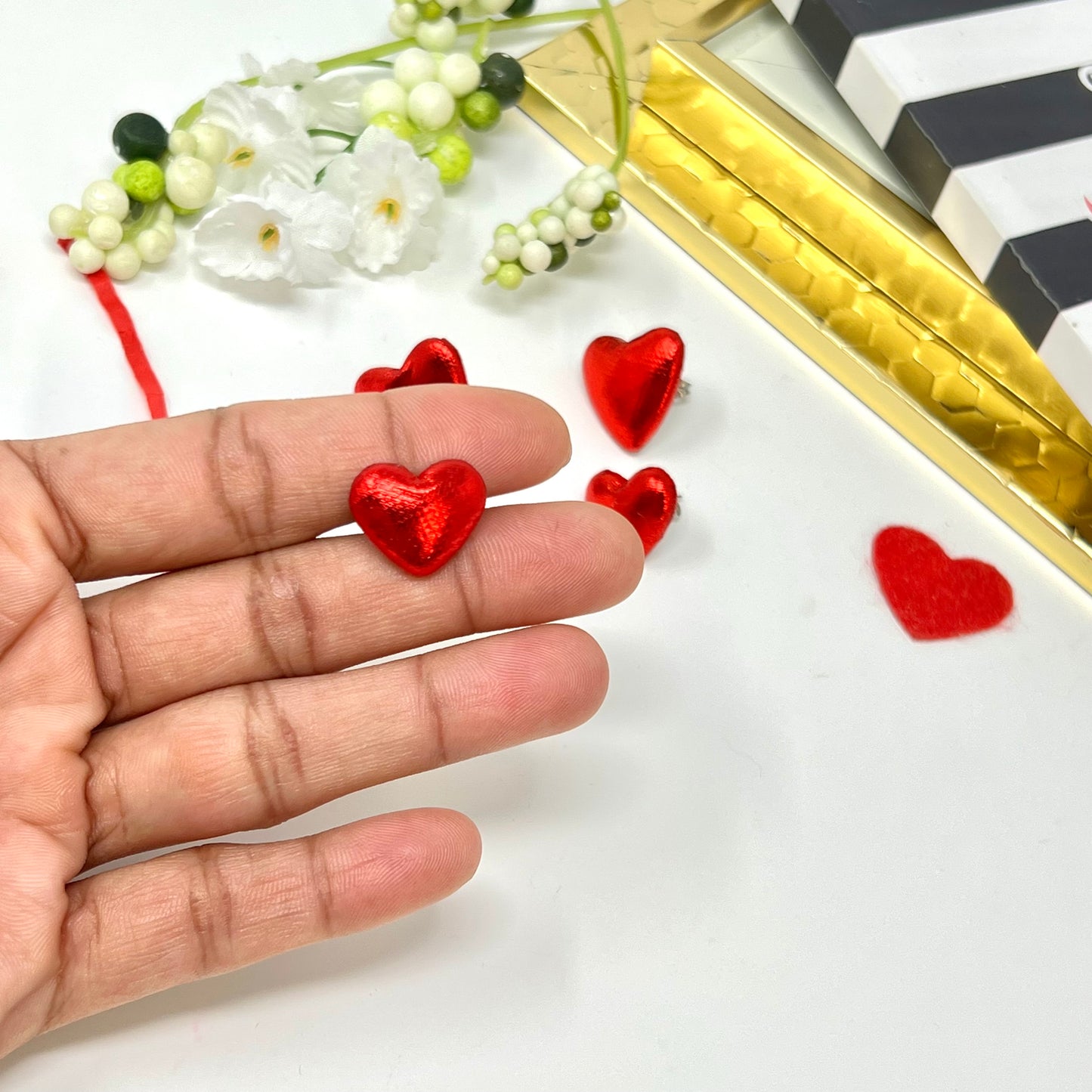 Heart Stud Earrings, Heart red post Earrings, Red Love Earrings, valentines day gift, friendship gift, girlfriend