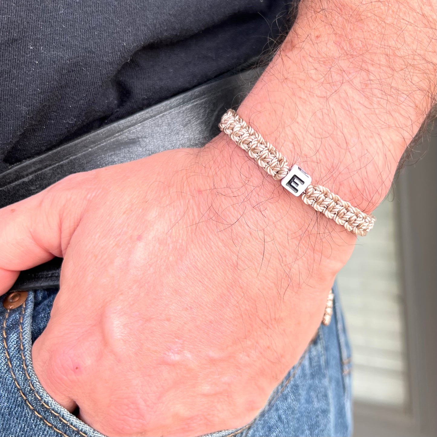 Custom initial Men Bracelet, Personalized name word Bracelet, couple bracelet, woven & braided bracelet, valentines gifts for him boyfriend