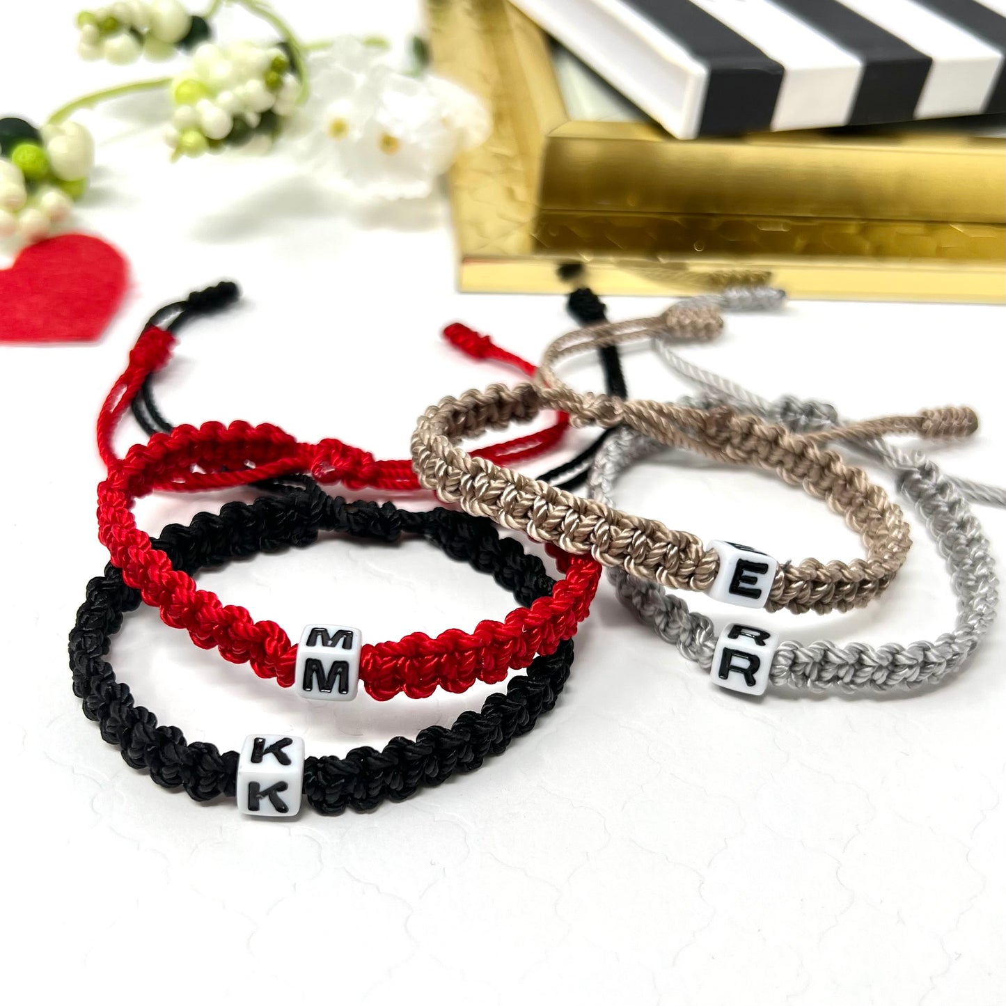 Custom initial Men Bracelet, Personalized name word Bracelet, couple bracelet, woven & braided bracelet, valentines gifts for him boyfriend