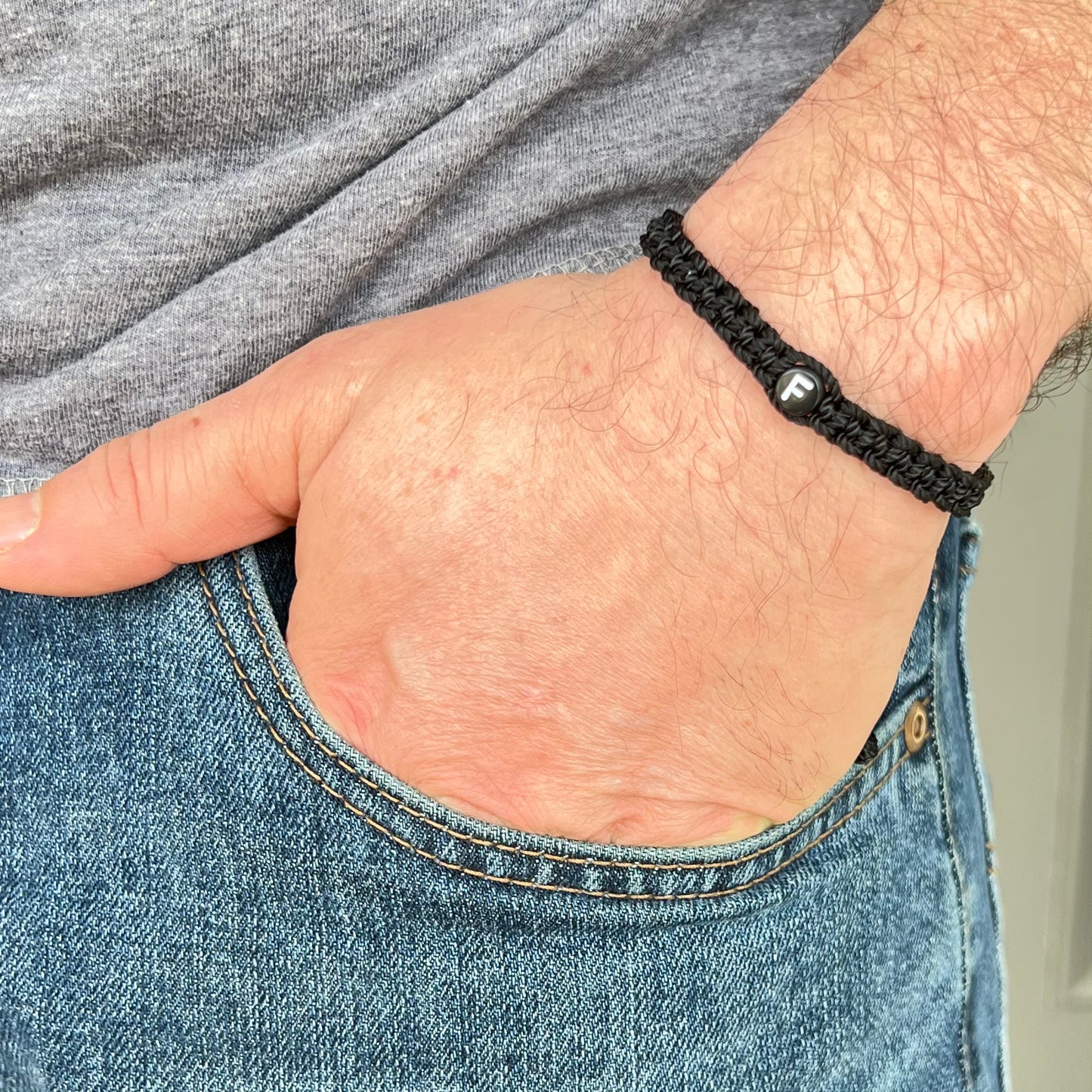 Custom initial Men Bracelet, Personalized name word Bracelet, couples bracelet, woven braided bracelet, fathers gift for him & boyfriend