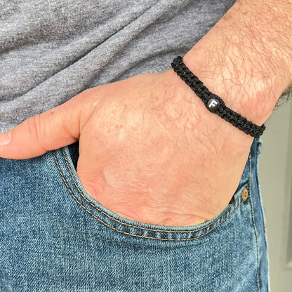 Custom initial Men Bracelet, Personalized name word Bracelet, couples bracelet, woven braided bracelet, fathers gift for him & boyfriend