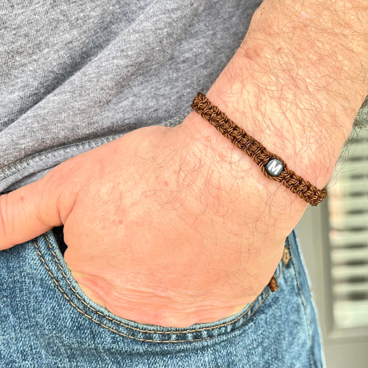 Custom initial Men Bracelet, Personalized name word Bracelet, couples bracelet, woven braided bracelet, fathers gift for him & boyfriend