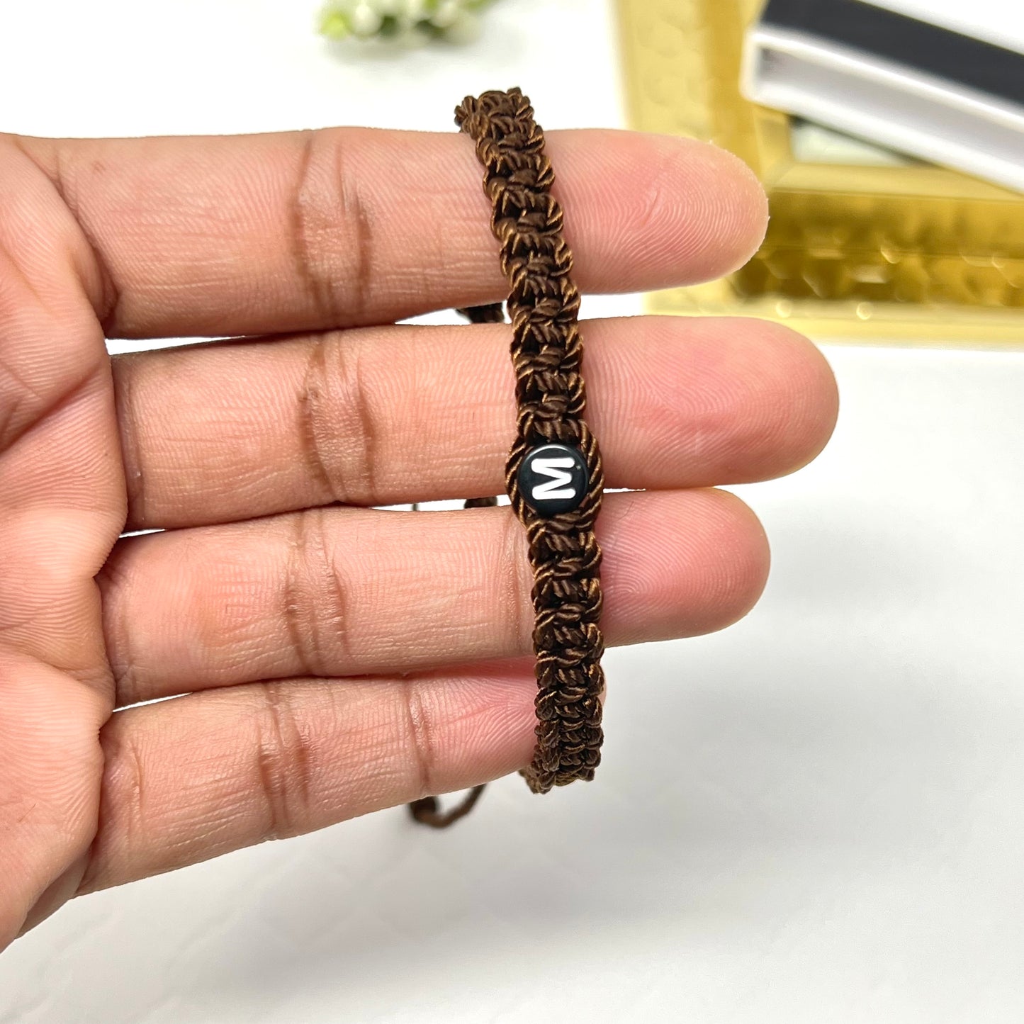 Custom initial Men Bracelet, Personalized name word Bracelet, couples bracelet, woven braided bracelet, fathers gift for him & boyfriend