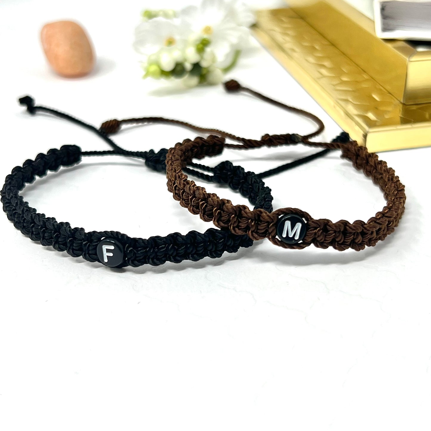 Custom initial Men Bracelet, Personalized name word Bracelet, couples bracelet, woven braided bracelet, fathers gift for him & boyfriend