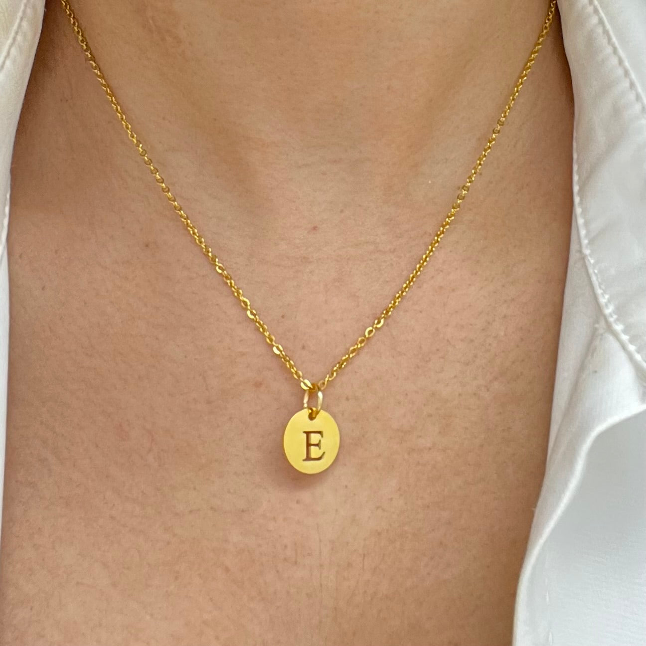 14k gold initial necklace, dainty initial necklace, gold disc necklace, personalized jewelry, best gift for her