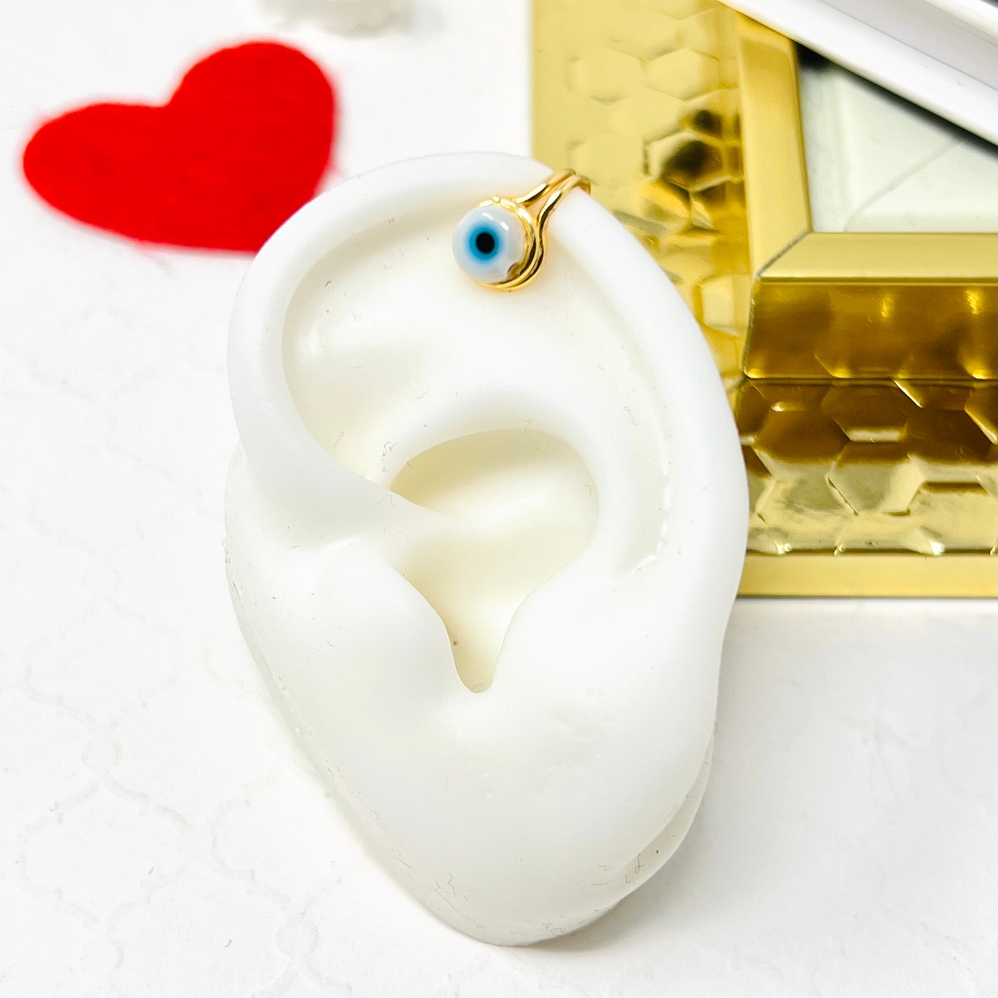 Evil eye ear cuff, Ear Cuff, No piercing, Evil eye earrings, Ear climber, cartilage earring, Hoop, Gold ear cuff,