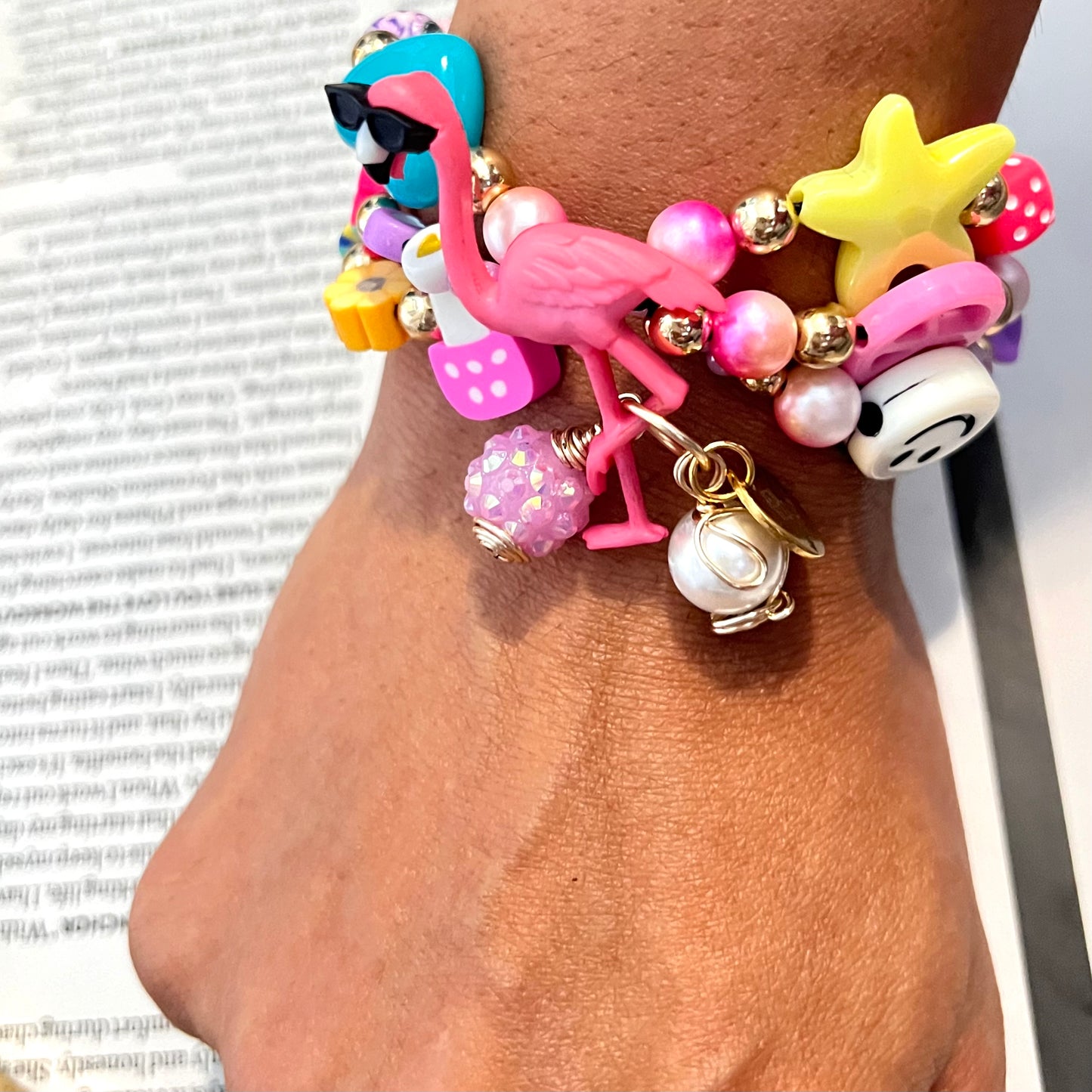 Colorful Summer Bracelet Set, Beads charms Bracelet,  Adjustable Bracelet For Women