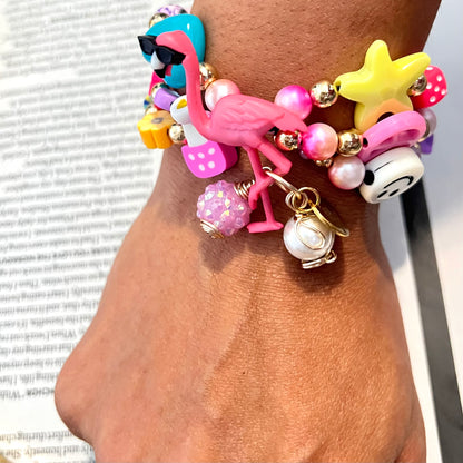 Colorful Summer Bracelet Set, Beads charms Bracelet,  Adjustable Bracelet For Women