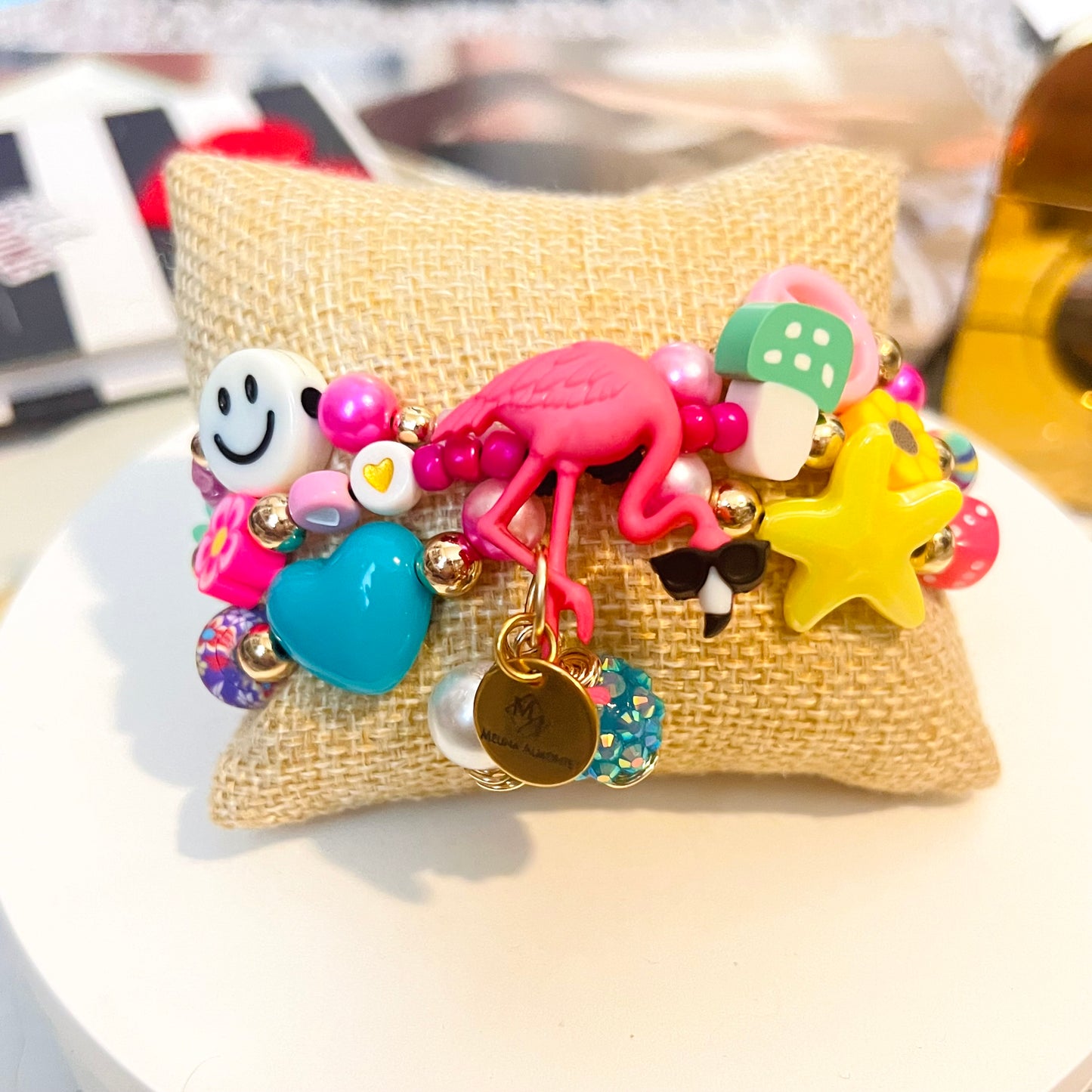 Colorful Summer Bracelet Set, Beads charms Bracelet,  Adjustable Bracelet For Women