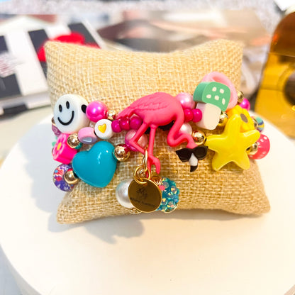 Colorful Summer Bracelet Set, Beads charms Bracelet,  Adjustable Bracelet For Women