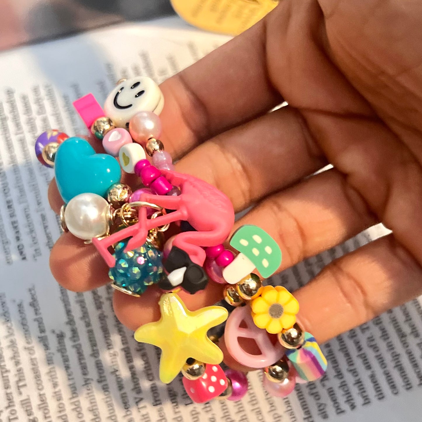 Colorful Summer Bracelet Set, Beads charms Bracelet,  Adjustable Bracelet For Women