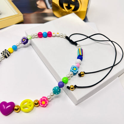 Colorful bead necklace, Y2k necklace,  daisy necklace, flower necklace, chunky beaded necklace