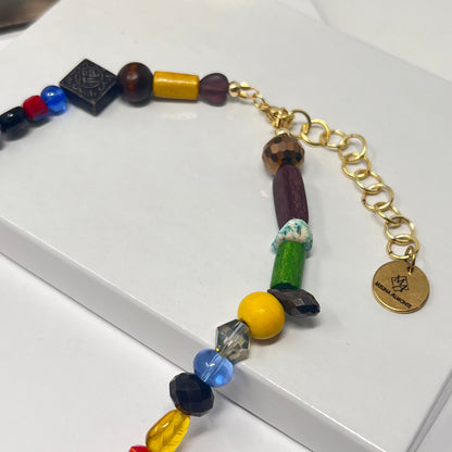 Colorful beaded necklace, y2k necklace, gemstone beads necklace, summer necklace, chunky beaded necklace, multicolor beaded necklace