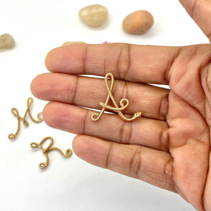 Custom Wire Letters 14k Gold Plated Necklace, Gold initial necklace, Dainty gold necklace, Personalized jewelry