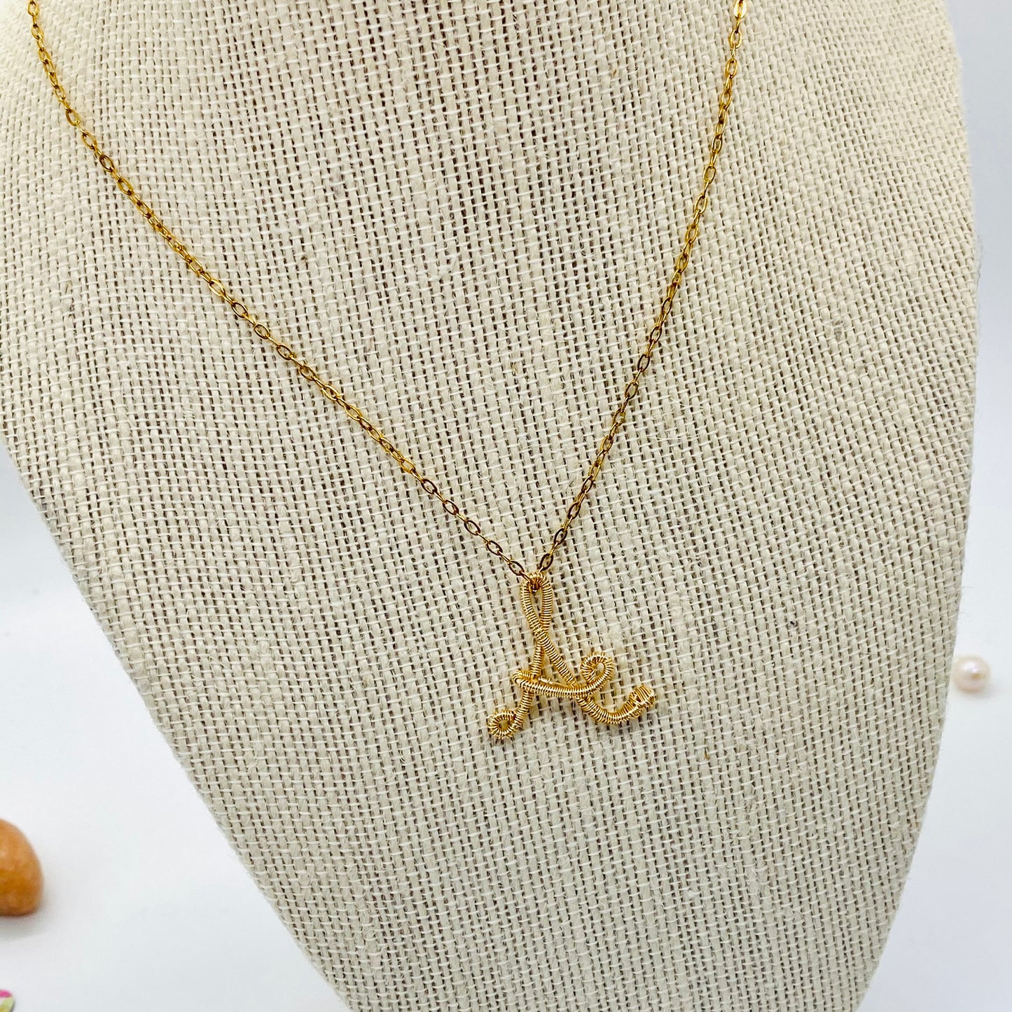 Custom Wire Letters 14k Gold Plated Necklace, Gold initial necklace, Dainty gold necklace, Personalized jewelry