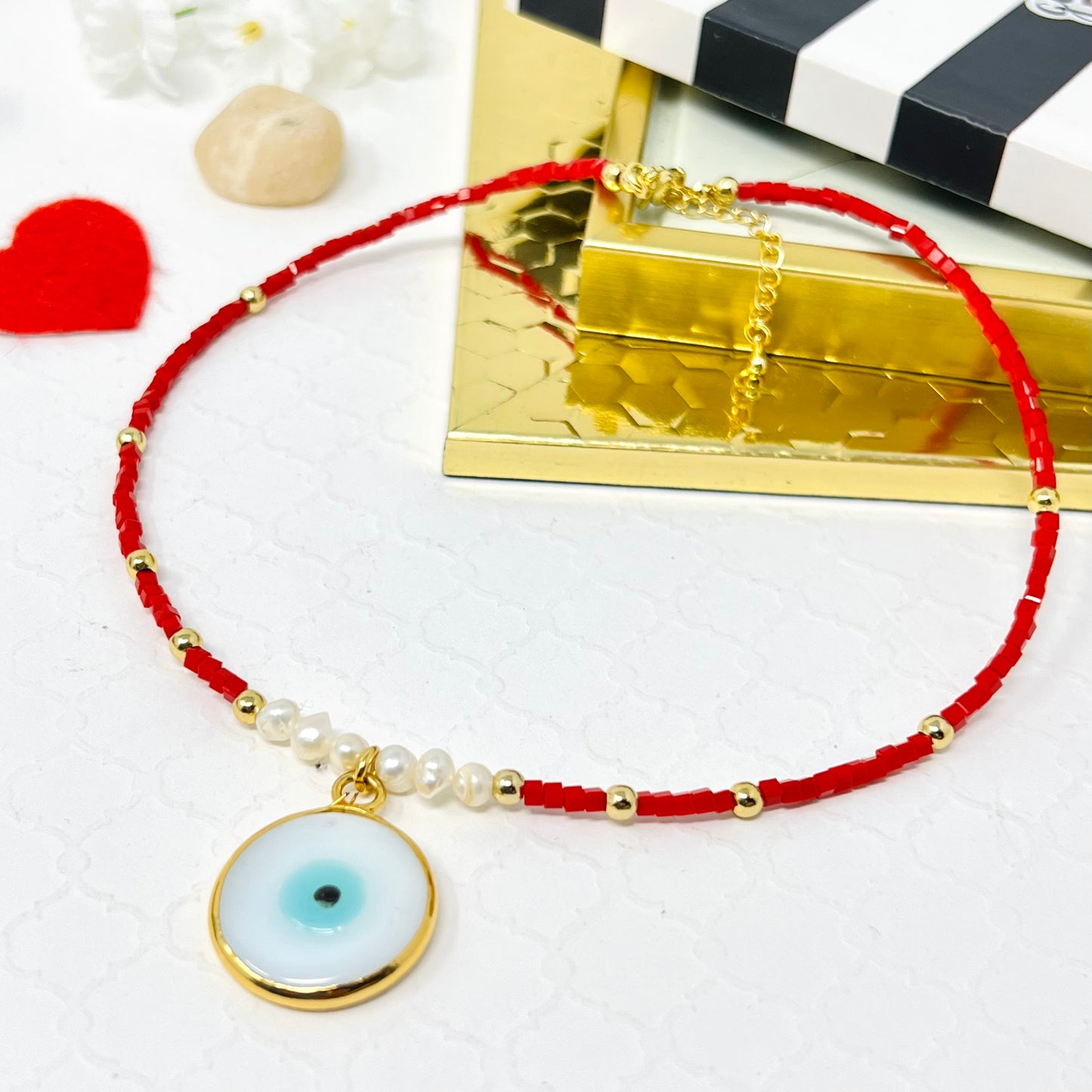 Evil Eye Cubic Beads Choker Necklace