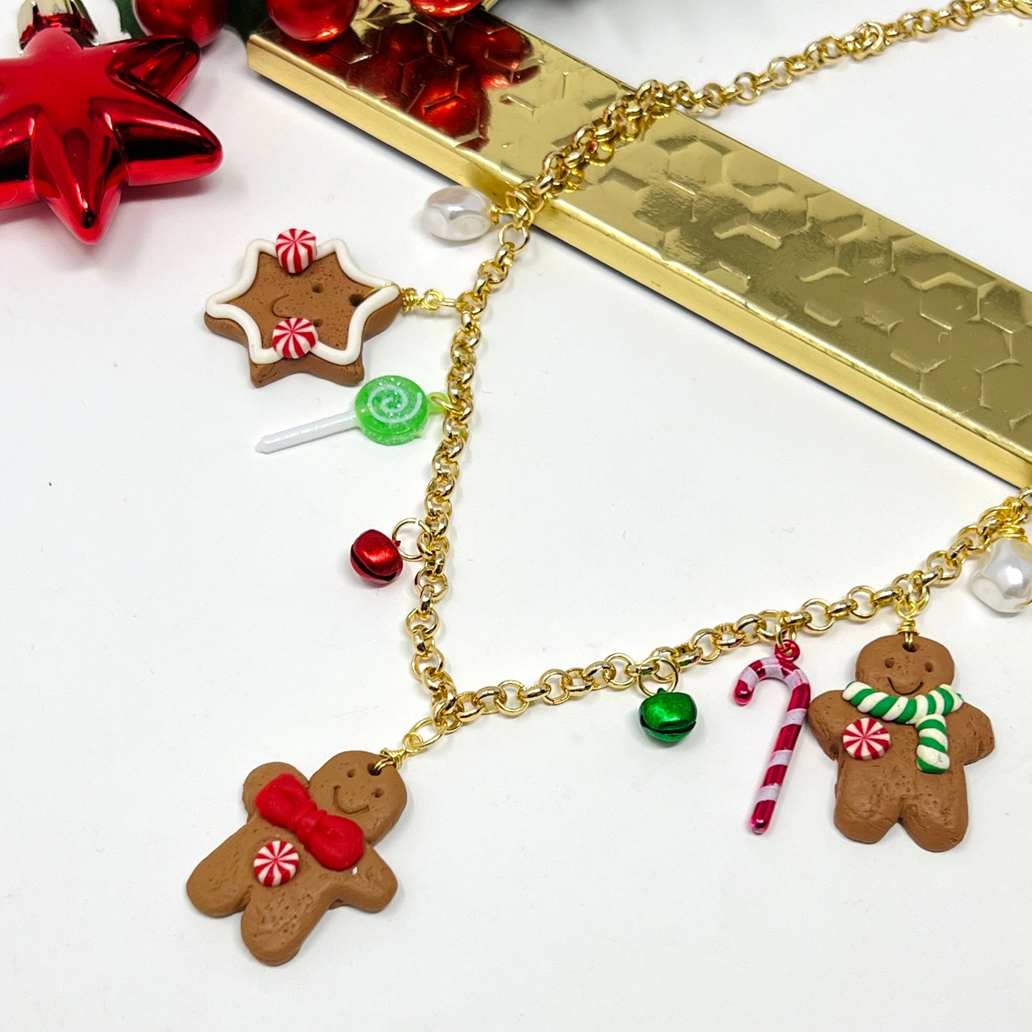 Build Your Own Custom Christmas Charm Necklace, Handmade Christmas gifts, multi charm necklace, paperclip necklace, simple gold necklace