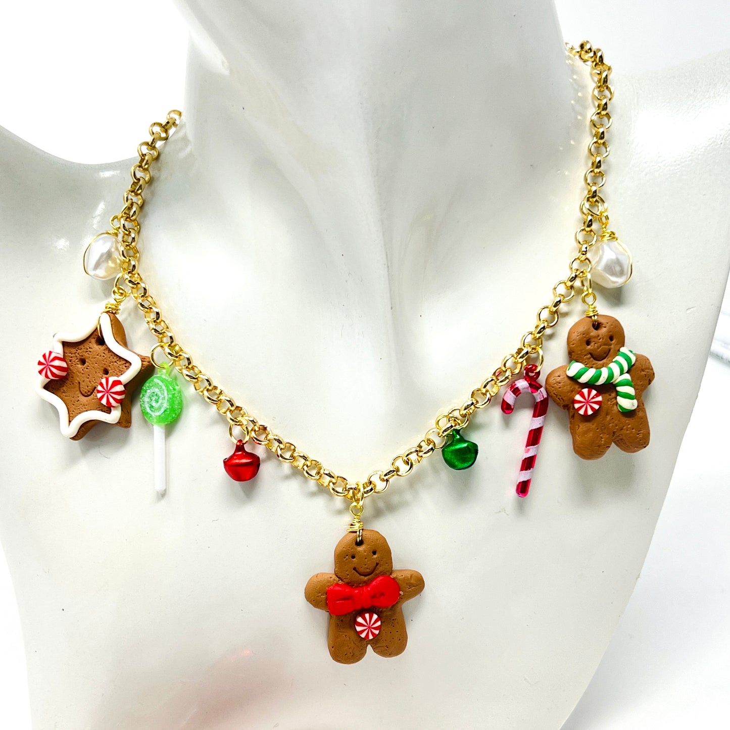 Build Your Own Custom Christmas Charm Necklace, Handmade Christmas gifts, multi charm necklace, paperclip necklace, simple gold necklace