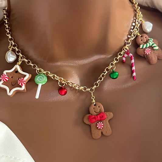 Build Your Own Custom Christmas Charm Necklace, Handmade Christmas gifts, multi charm necklace, paperclip necklace, simple gold necklace