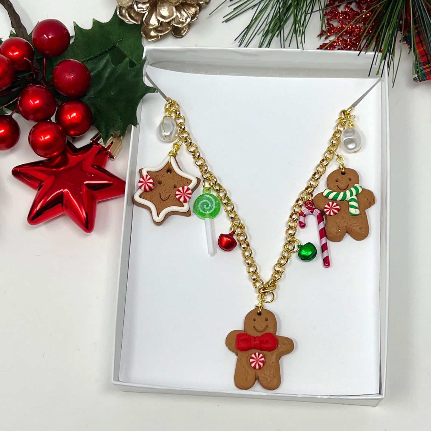 Build Your Own Custom Christmas Charm Necklace, Handmade Christmas gifts, multi charm necklace, paperclip necklace, simple gold necklace