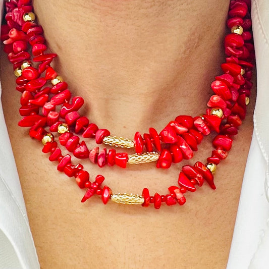 Chip Beads Necklace, Chip Choker Necklace