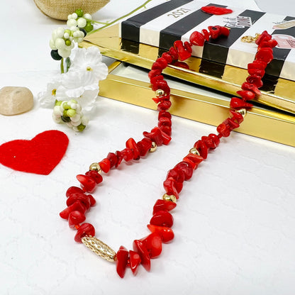 Chip Beads Necklace, Chip Choker Necklace