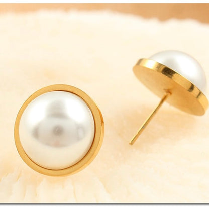 Stainless Steel Pearl Stud Earrings, Post Gold Earrings, Dainty Earrings For Women