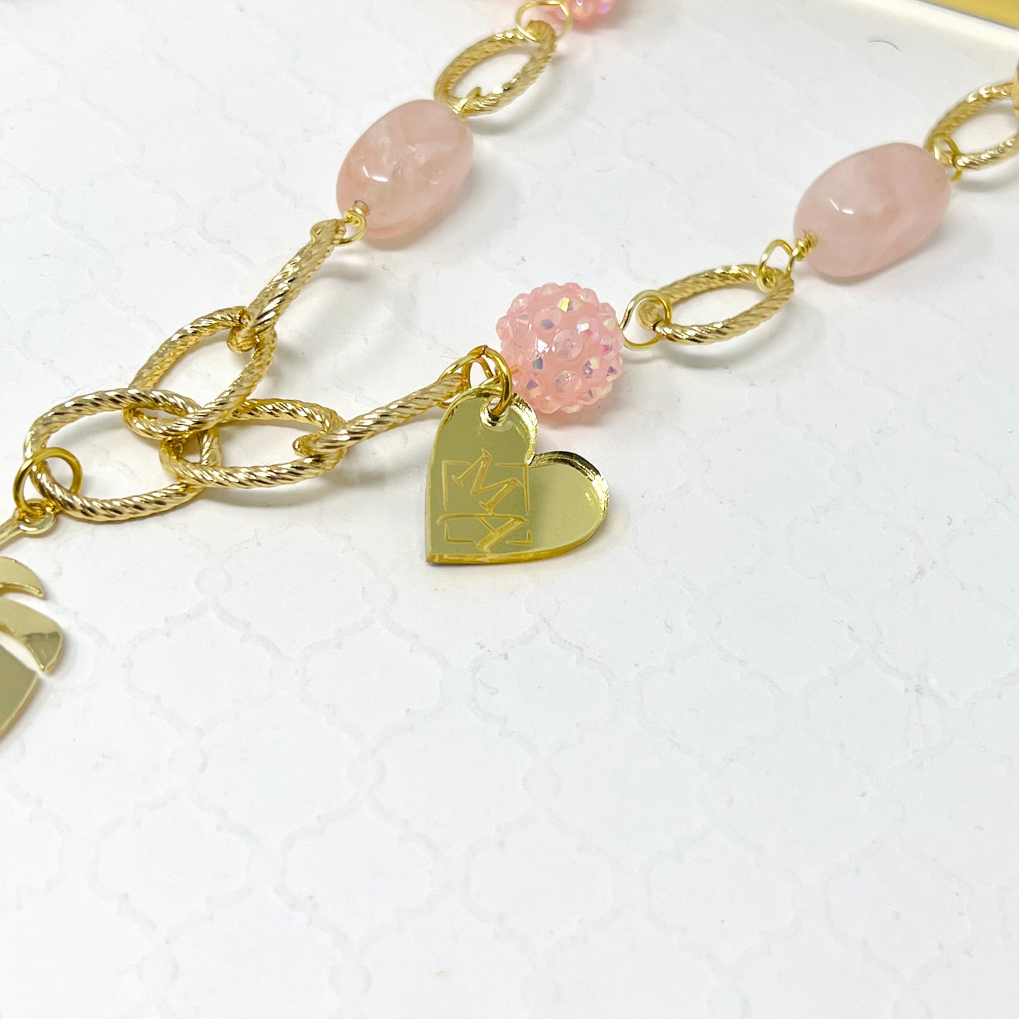 Golden Chain necklace Gold Laminated Monstera Leaf Pendant
