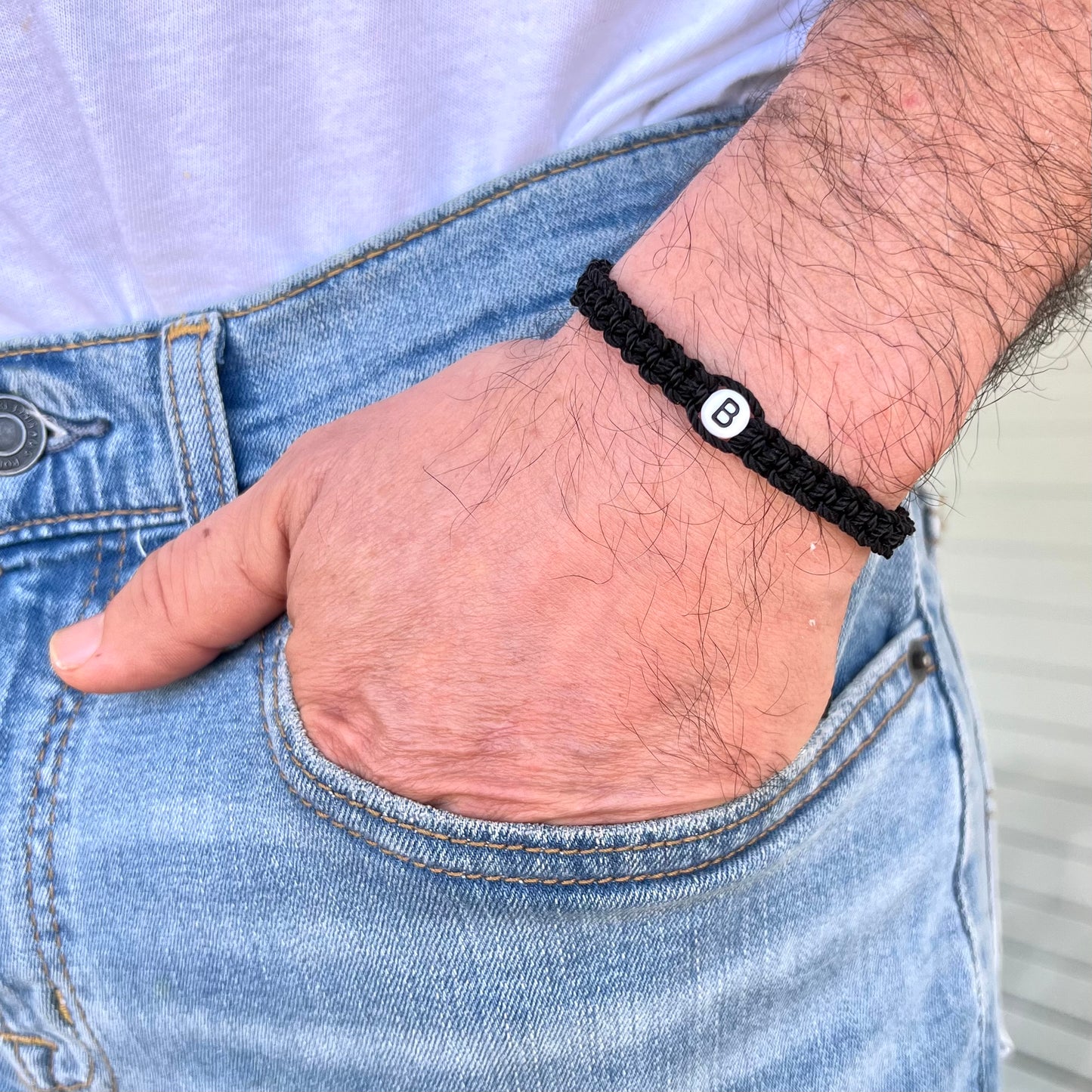 Custom initial Men Bracelet, Personalized name word Bracelet, couples bracelet, woven braided bracelet, fathers gift for him & boyfriend