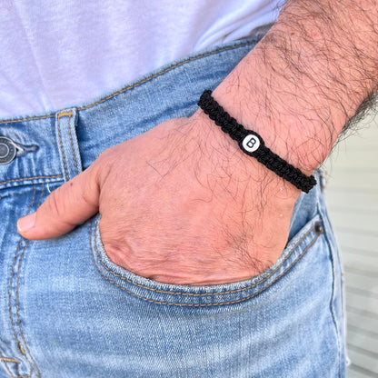 Custom initial Men Bracelet, Personalized name word Bracelet, couples bracelet, woven braided bracelet, fathers gift for him & boyfriend