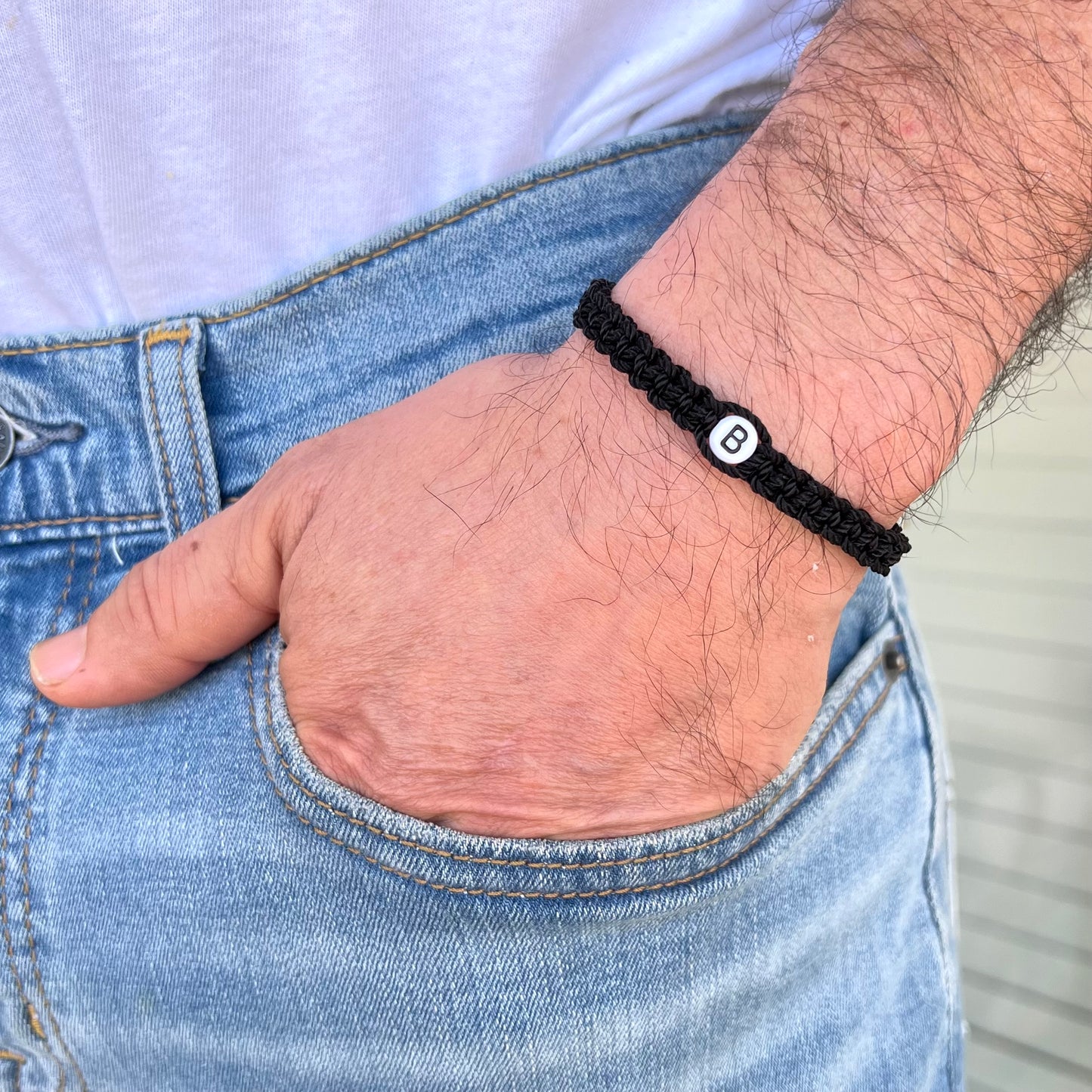 Custom initial Men Bracelet, Personalized name word Bracelet, couples bracelet, woven braided bracelet, fathers gift for him & boyfriend