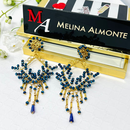 Handmade beaded earrings in gold plated for women