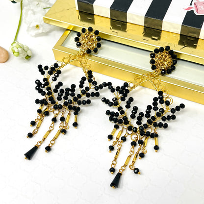 Handmade beaded earrings in gold plated for women