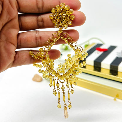 Handmade beaded earrings in gold plated for women