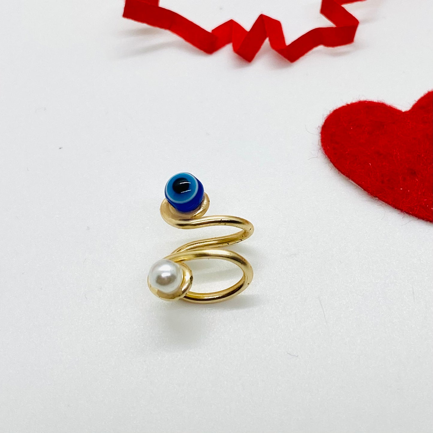 Evil eye ear cuff, Ear cuff no piercing, Gold ear cuff, Evil eye earrings, Ear Climber, Cartilage earrings, Hoop, Double band ear cuf