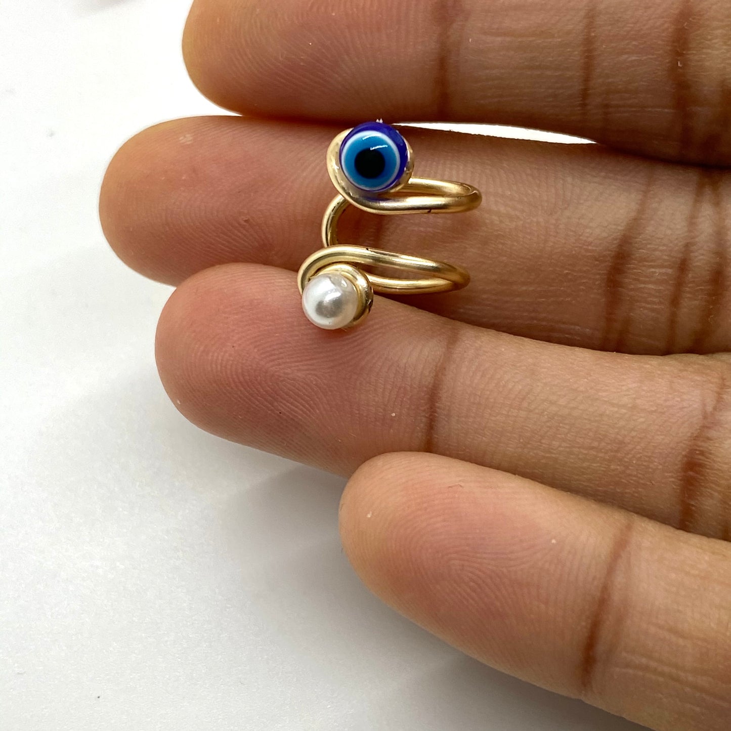 Evil eye ear cuff, Ear cuff no piercing, Gold ear cuff, Evil eye earrings, Ear Climber, Cartilage earrings, Hoop, Double band ear cuf
