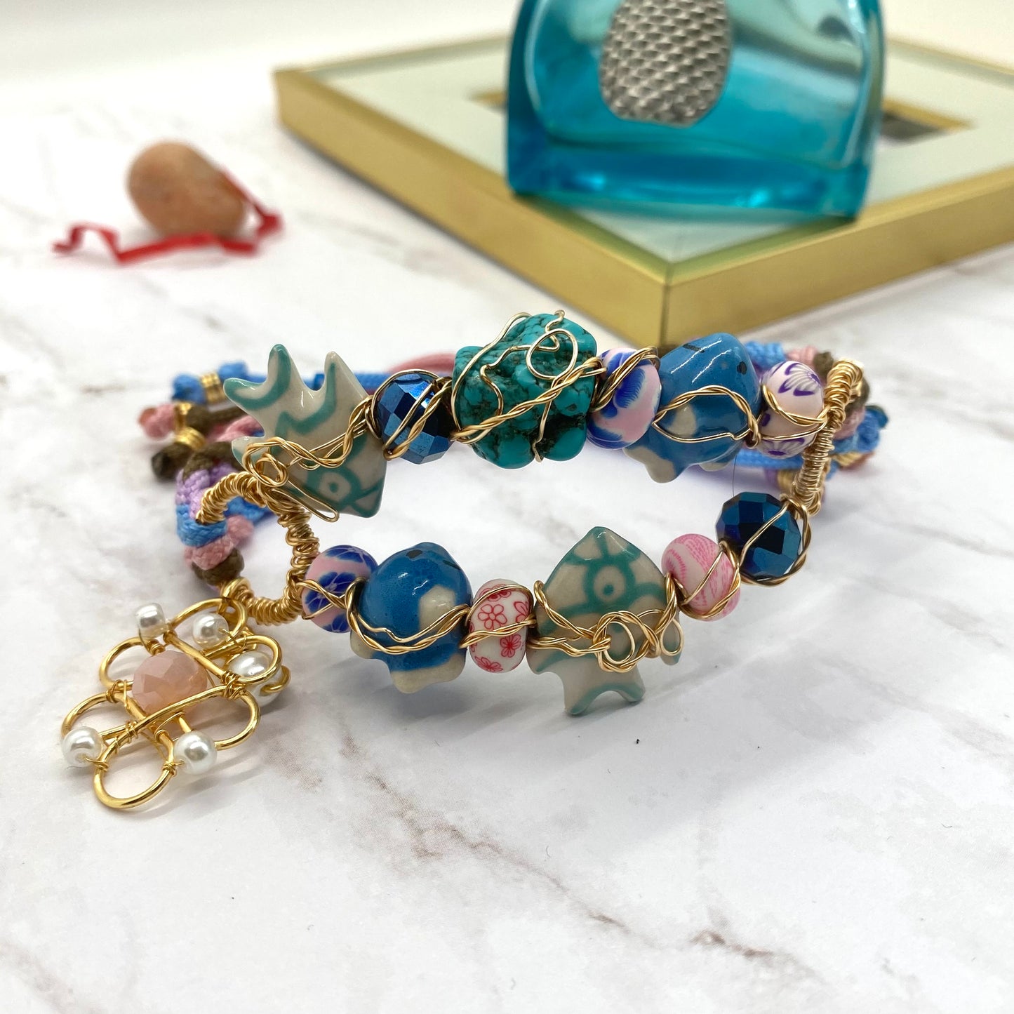 Fish And Turquoise Handmade  Bracelet