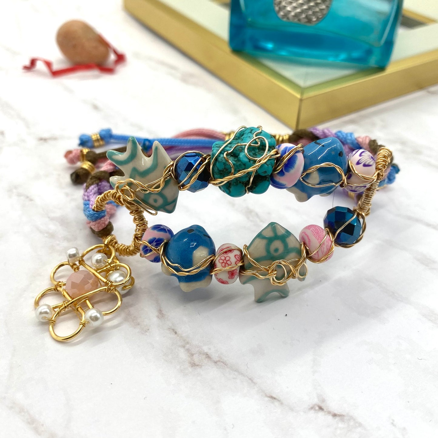 Fish And Turquoise Handmade  Bracelet