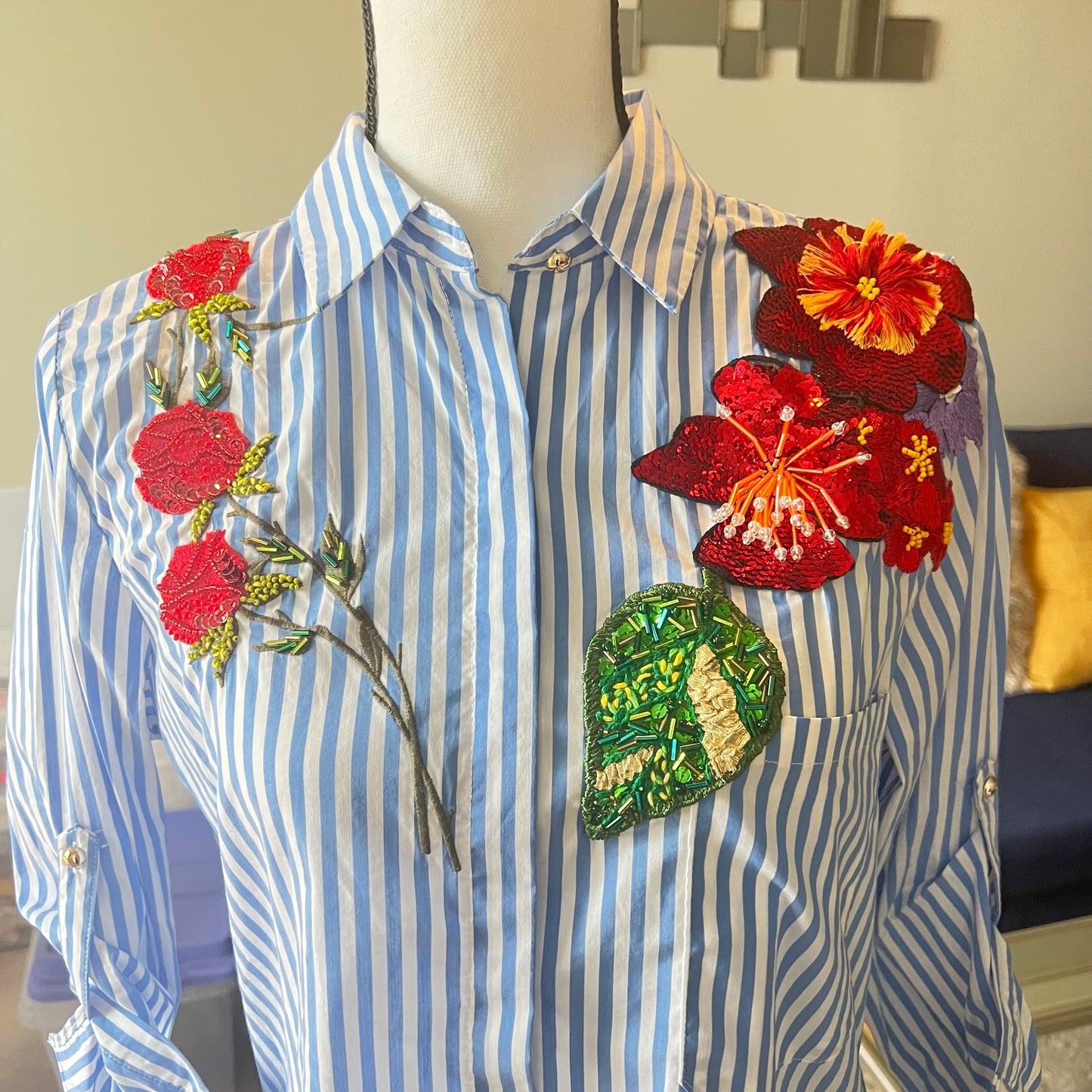 Embroidered Flower Blouses, Hand Embroidered  Floral Shirt, Clothing For Women,  Mexican Design Tshirt, Funny Summer Tshirt