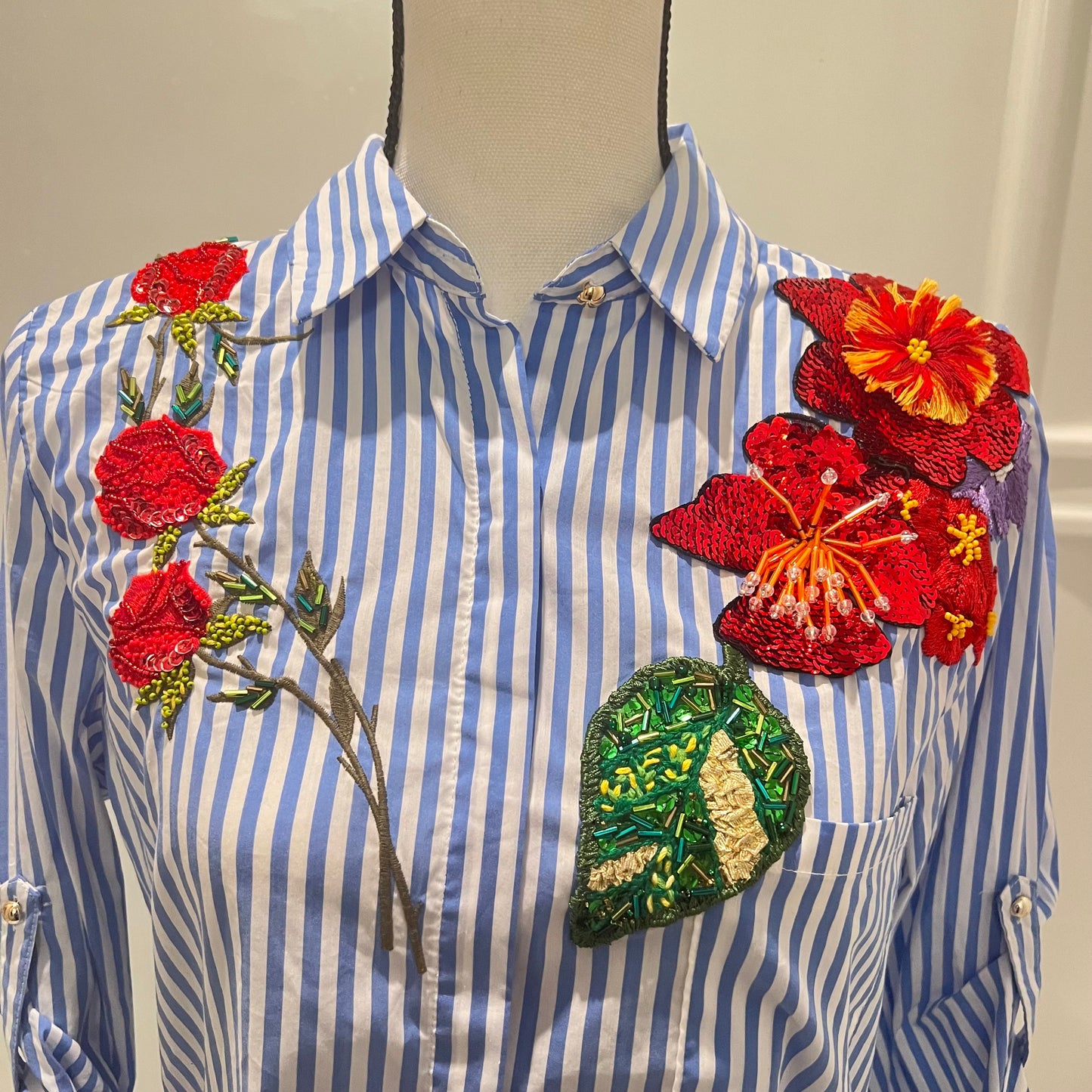 Embroidered Flower Blouses, Hand Embroidered  Floral Shirt, Clothing For Women,  Mexican Design Tshirt, Funny Summer Tshirt