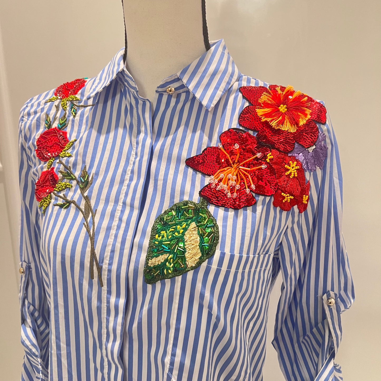 Embroidered Flower Blouses, Hand Embroidered  Floral Shirt, Clothing For Women,  Mexican Design Tshirt, Funny Summer Tshirt