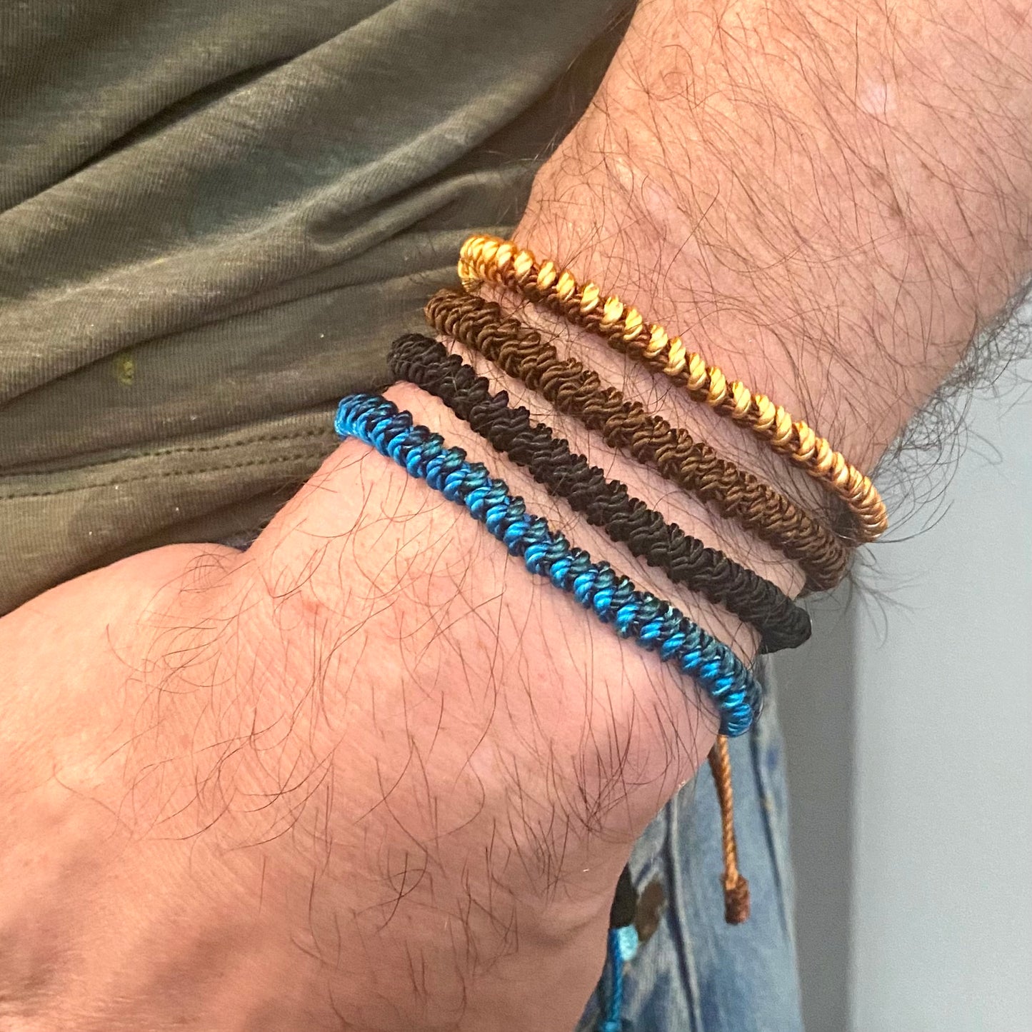 Tibetan Lucky Knot Bracelet,  woven & braided bracelet for men, Handmade Lucky cord bracelet