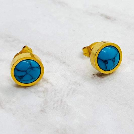 Stainless Steel Turquoise Stud Earrings, Post Earrings, Dainty earrings For Women